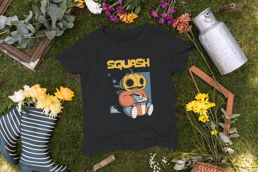 Cotton Pumpkin Tee, Unisex Halloween Shirt with Popcorn Graphic