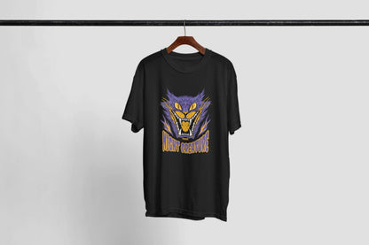 Night Creature Shirt, Purple And Gold Horror Graphic Tee, Unisex Halloween T-Shirt