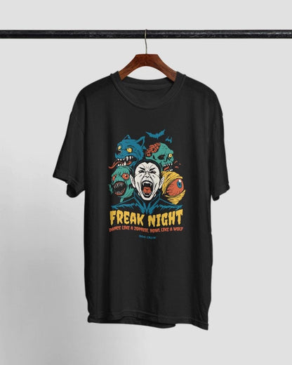 Freak Night Halloween Graphic Tee, Retro Monster Party Shirt