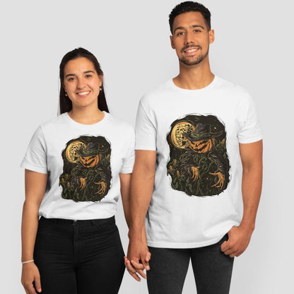 Pumpkin Scarecrow Halloween Shirt, Vintage Horror Graphic Tee, Midnight Harvest