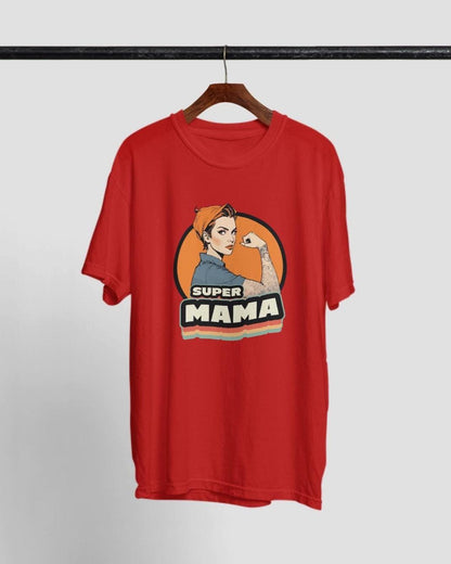 Super Mama retro graphic T-shirt for moms — product photo 3