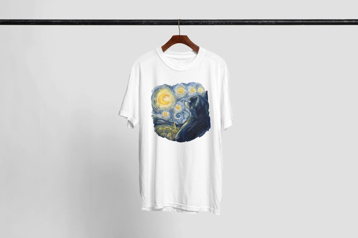 Starry Night Cat, Van Gogh Inspired