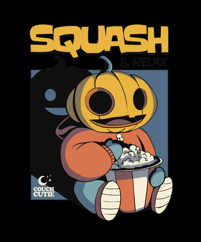 Cotton Pumpkin Tee, Unisex Halloween Shirt with Popcorn Graphic