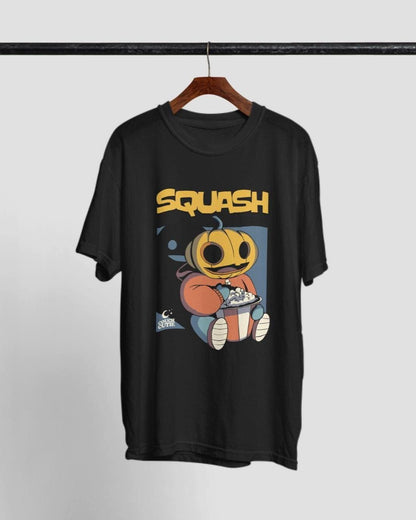 Cotton Pumpkin Tee, Unisex Halloween Shirt with Popcorn Graphic