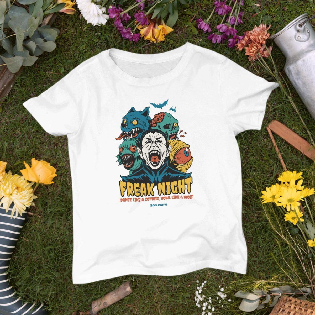 Freak Night Halloween Graphic Tee, Retro Monster Party Shirt