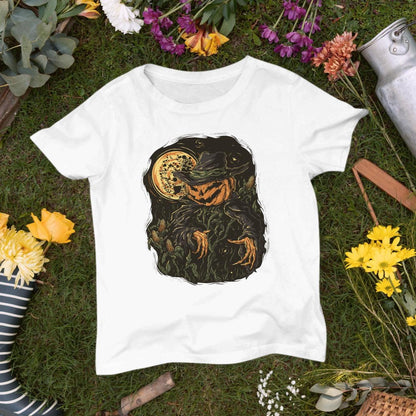 Pumpkin Scarecrow Halloween Shirt, Vintage Horror Graphic Tee, Midnight Harvest