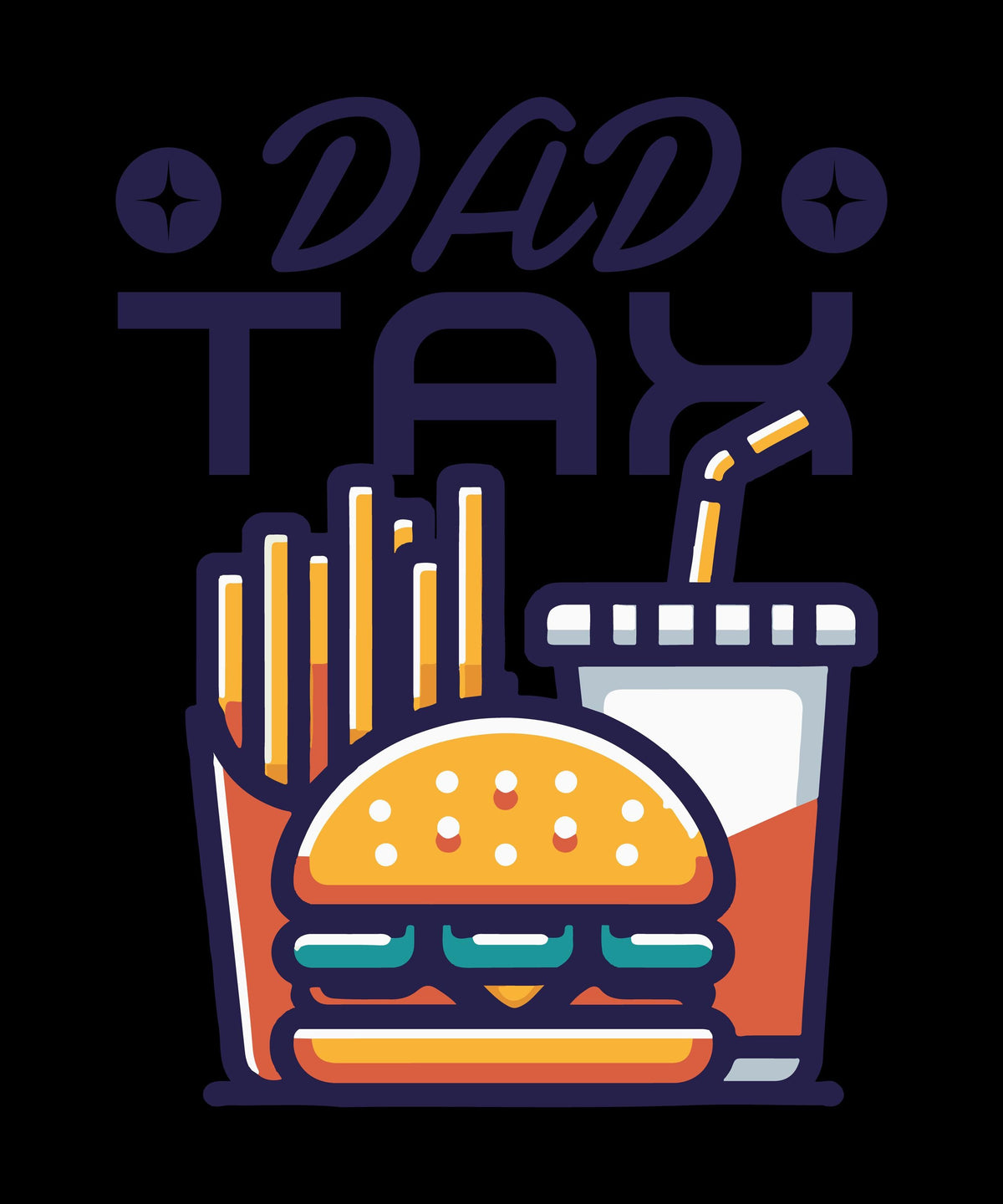 Dad Tax Shirt, Funny Burger and Fries Graphic Tee, Father's Day Gift for Dad