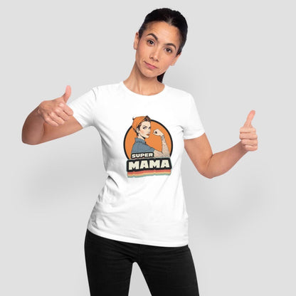 Super Mama retro graphic T-shirt for moms — product photo 2