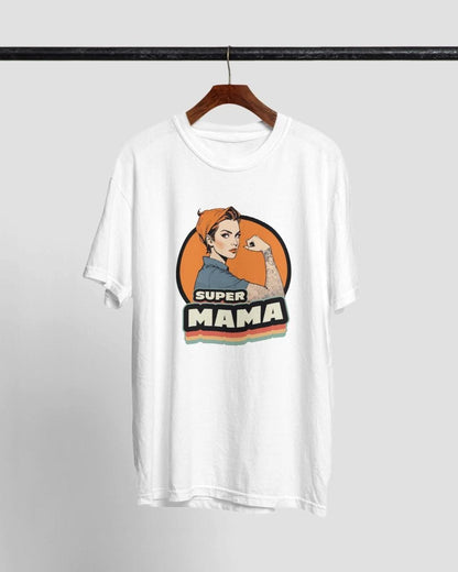 Super Mama retro graphic T-shirt for moms — product photo 5
